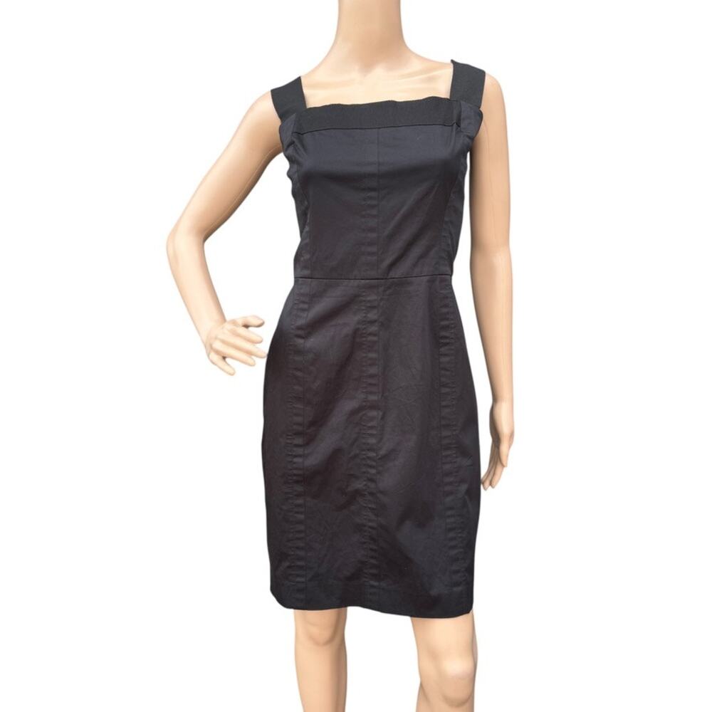 SoCa St. John Black Ruffle Sheath Dress Size 6